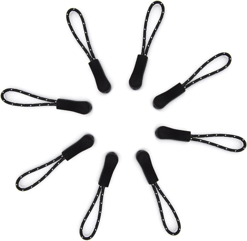 Ruidee 50 Pieces Zipper Pulls Zipper Tabs Zipper Pull Cord Extender Replacement Zipper Pulls for Backpacks, Jackets, Luggage, Purses, Handbags（Black White Dot） - Image 4